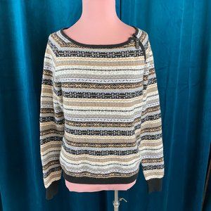 Tommy Hilfiger Striped Fair Isle Pullover Sweater